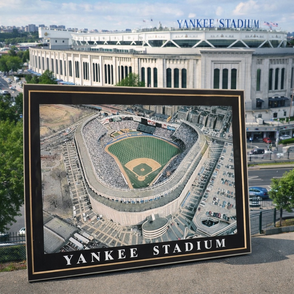 Yankee Stadium (old)Aerial Framed Custom Photo.